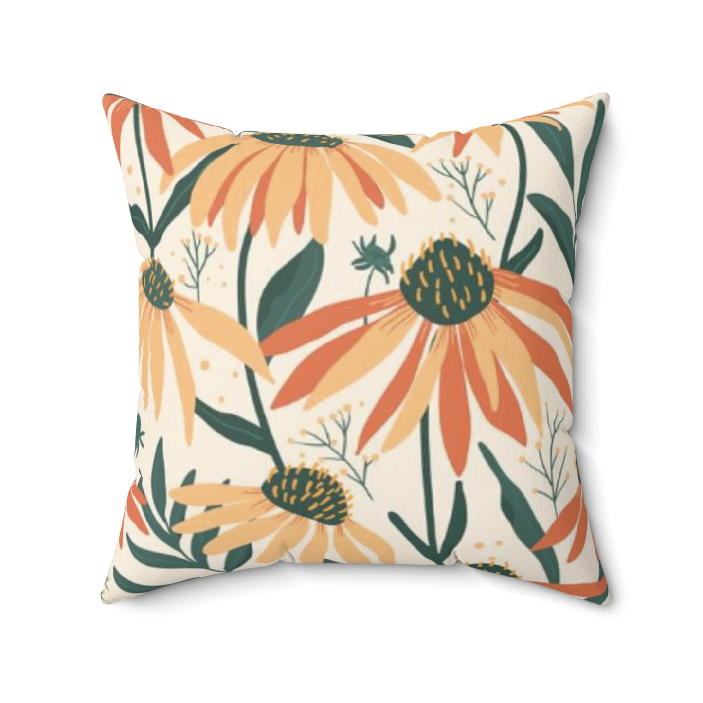 Daisy Garden Suede Pillow