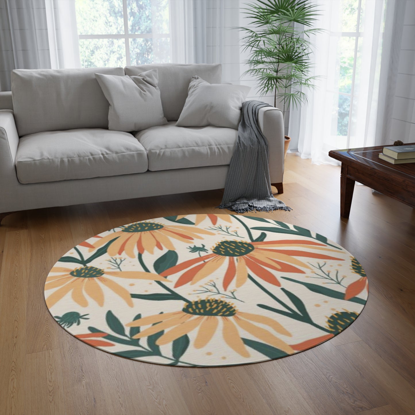 Daisy Garden Round Rug