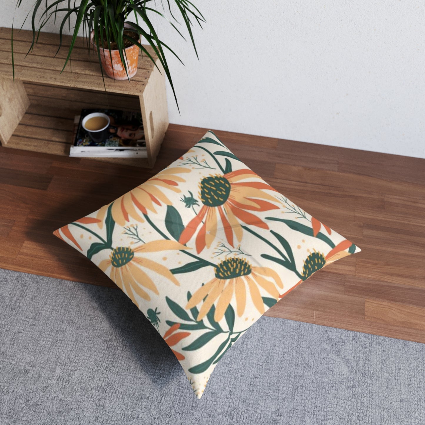 Daisy Garden Floor Pillow